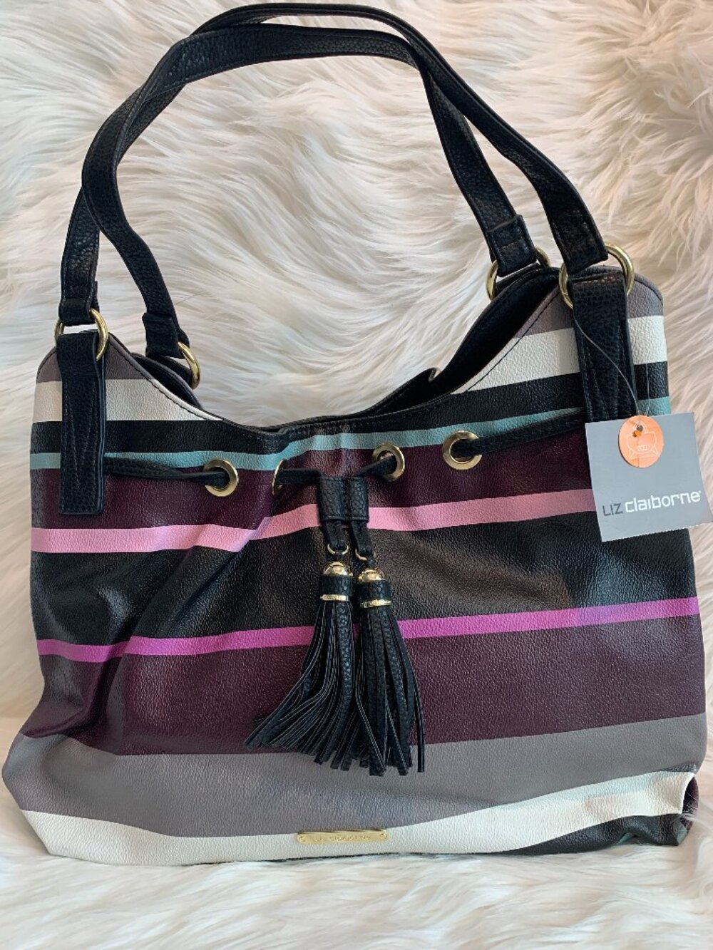 Liz Claiborne Leanne 4 Poster Charming Stripe WN Bag